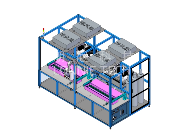 非標自動(dòng)化設備-氦氣泄漏檢查設備---水冷板一拖四氦檢設備